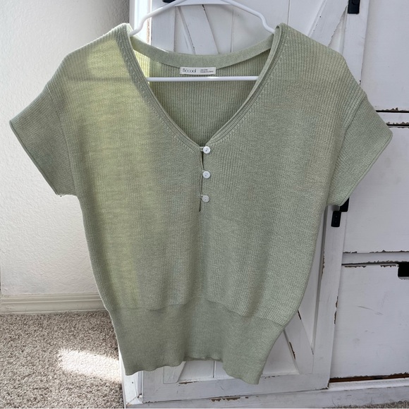 BE COOL Tops - Light Sage Green Knit Top by BE COOL